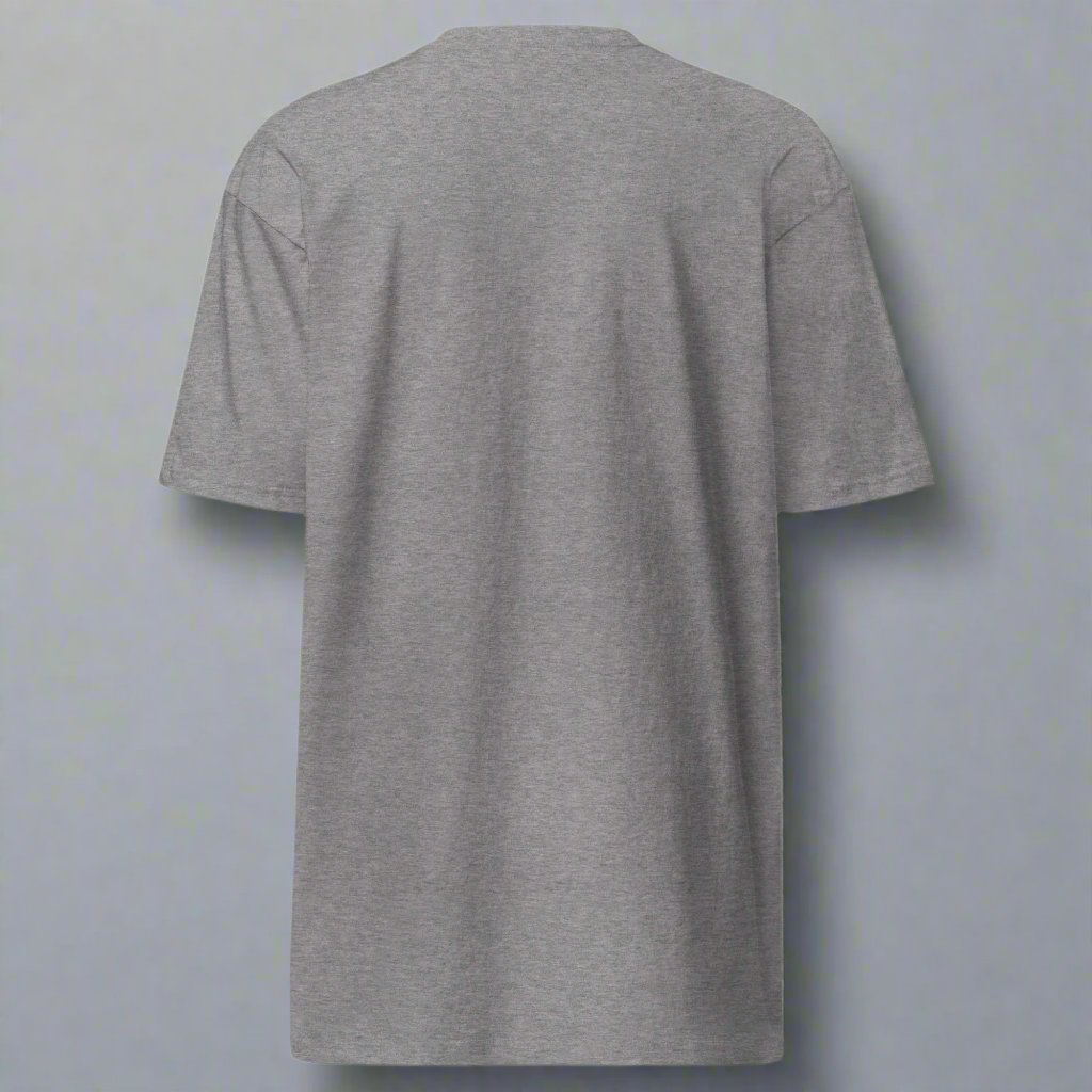 back of a gray tshirt