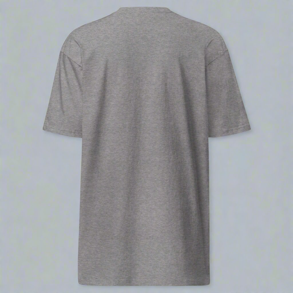 Back of a gray t-shirt
