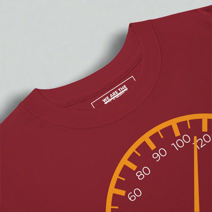 closeup of a crewneck tshirt in red