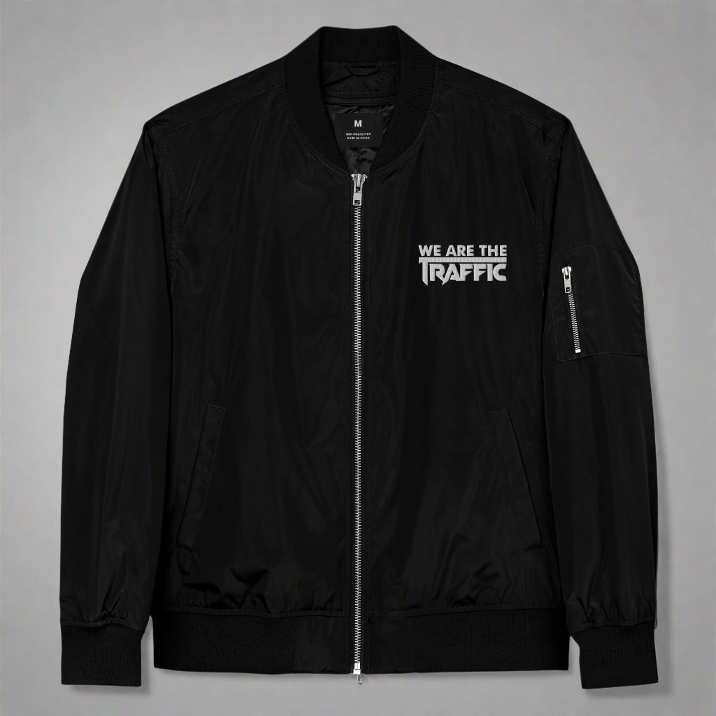 Bomber Jacket in black with We Are The Traffic logo