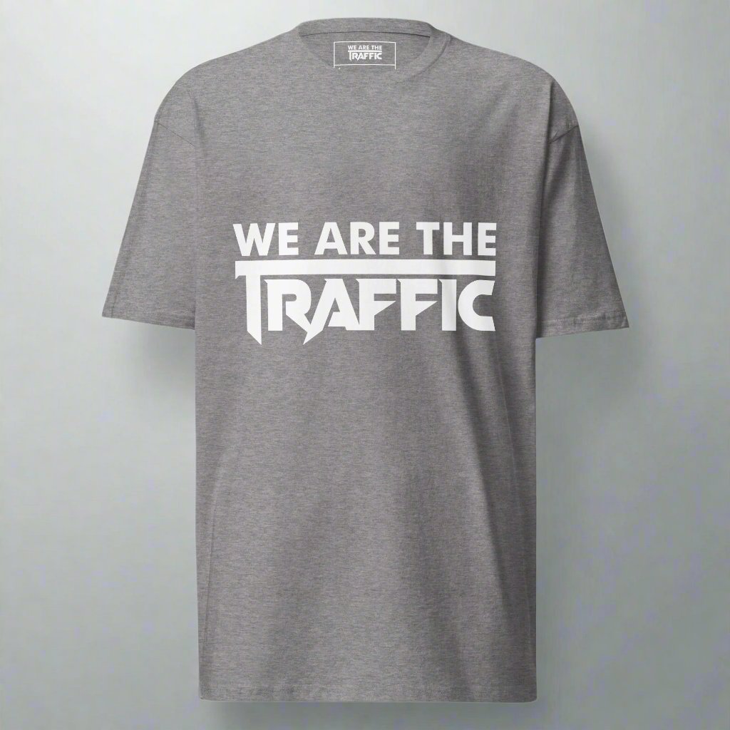 Light gray t-shirt with white logo design
