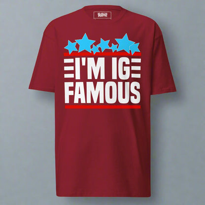 red t-shirt with im ig famous design