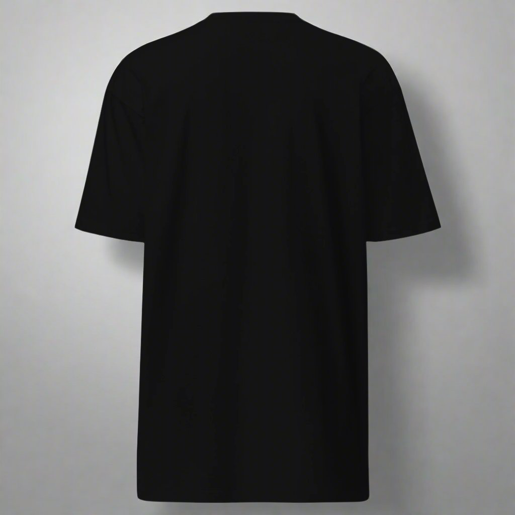 Back of black t-shirt